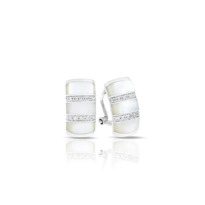 Earrings Belle Etoile Belle Etoile Regal Stripe Earrings White MotherofPearl