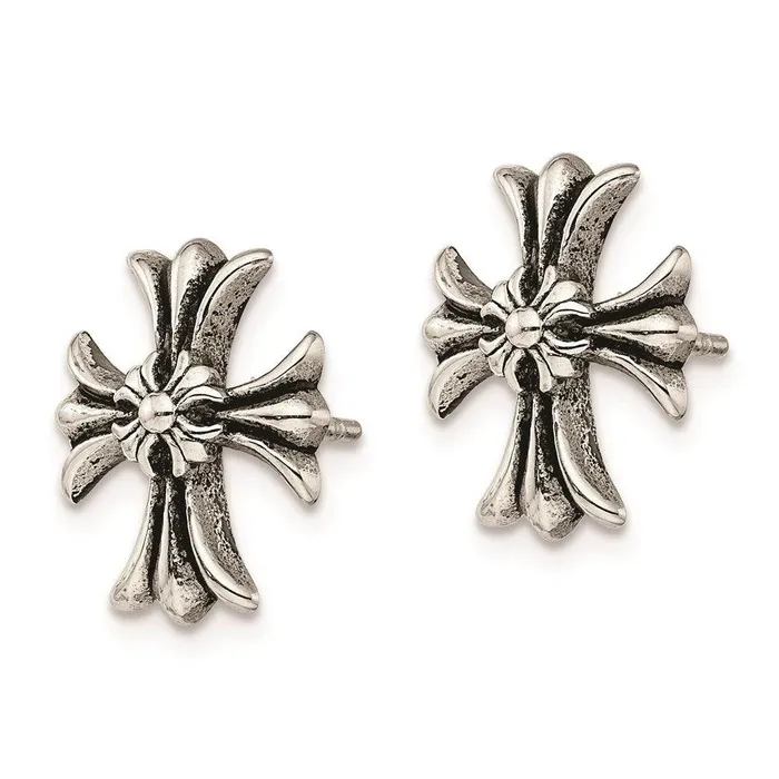 Earrings Chisel Stainless Steel Polished and Enamel Cross Post Earrings Earrings Chisel Stainless Steel Polished and Enamel Cross Post Earrings