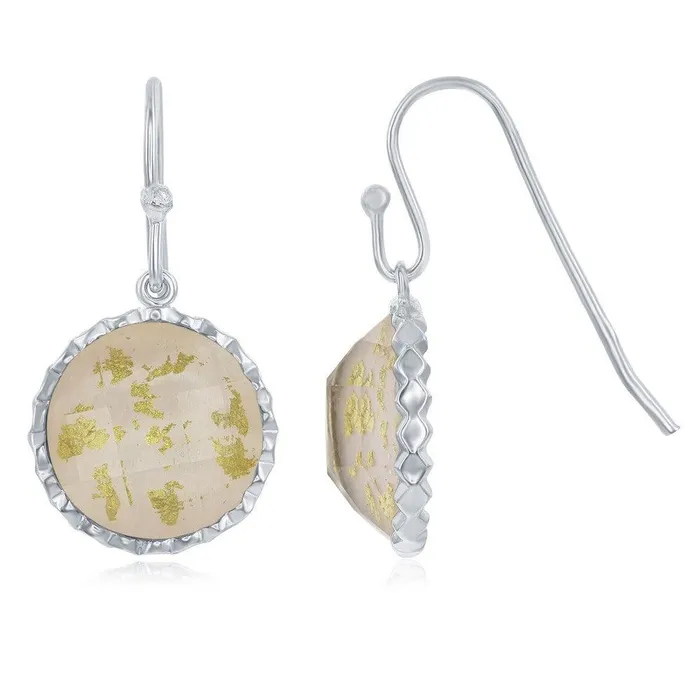 Earrings Classic Sterling Silver Gold Specs Doublet MOP Earrings