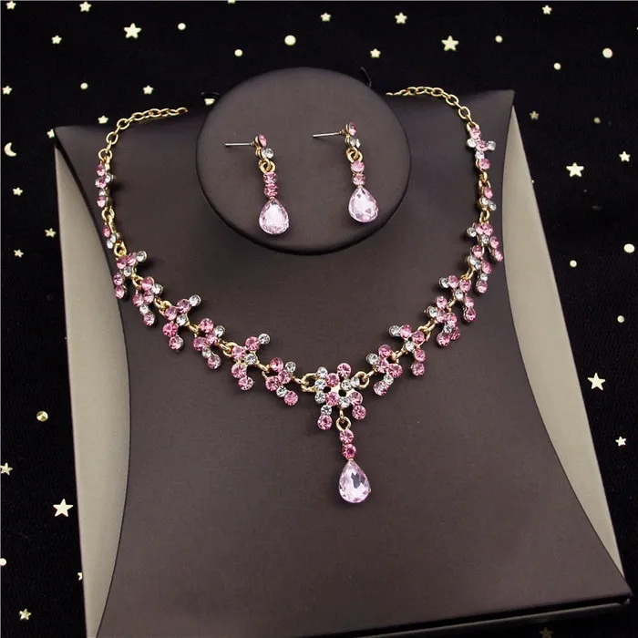 Earrings Divine Inspiration Styles CM Womens Fashion Elegant Stylish Vintage Luxury Royal Queen Bridal Tiara Crown Earrings Necklace Jewelry Set