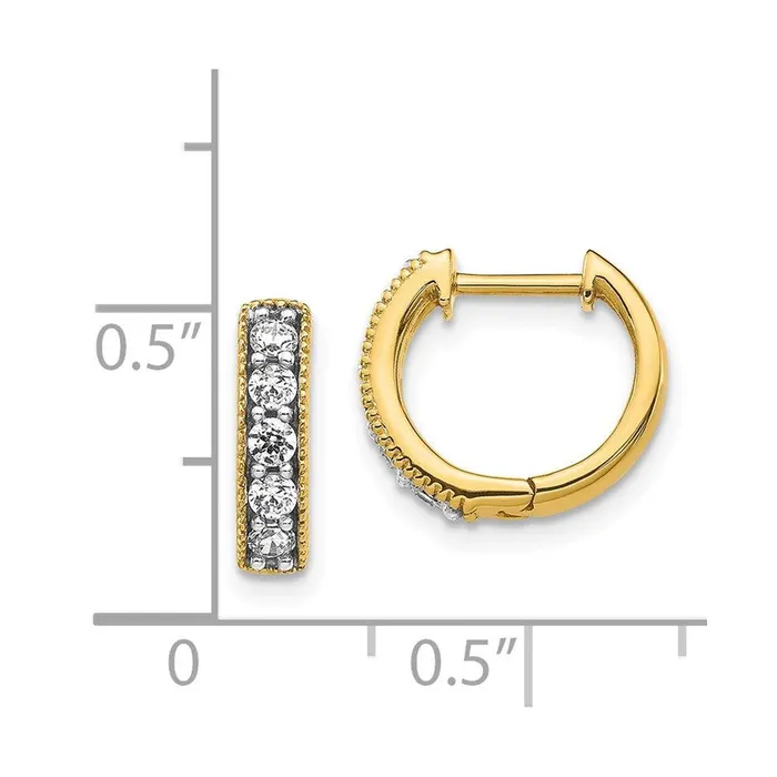 Earrings Jewelry 14k Yellow Gold Diamond Milgrain Hoop Earrings Earrings Jewelry 14k Yellow Gold Diamond Milgrain Hoop Earrings