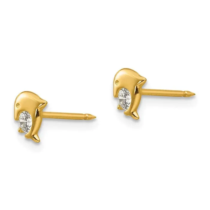 Earrings Jewelry Inverness 14k Dolphin CZ Earrings Earrings Jewelry Inverness 14k Dolphin CZ Earrings
