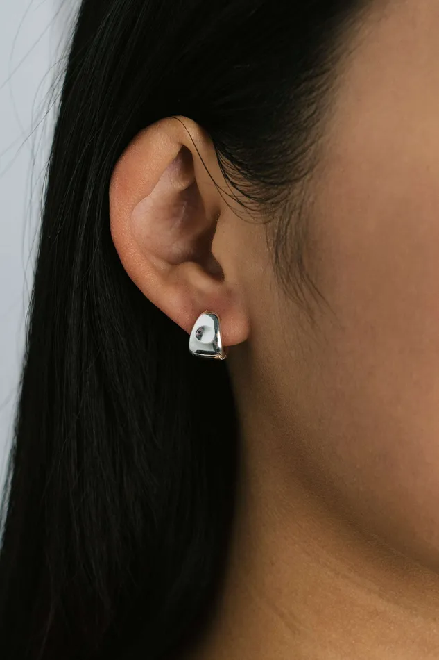 Earrings KTY Huggie Earrings Silver