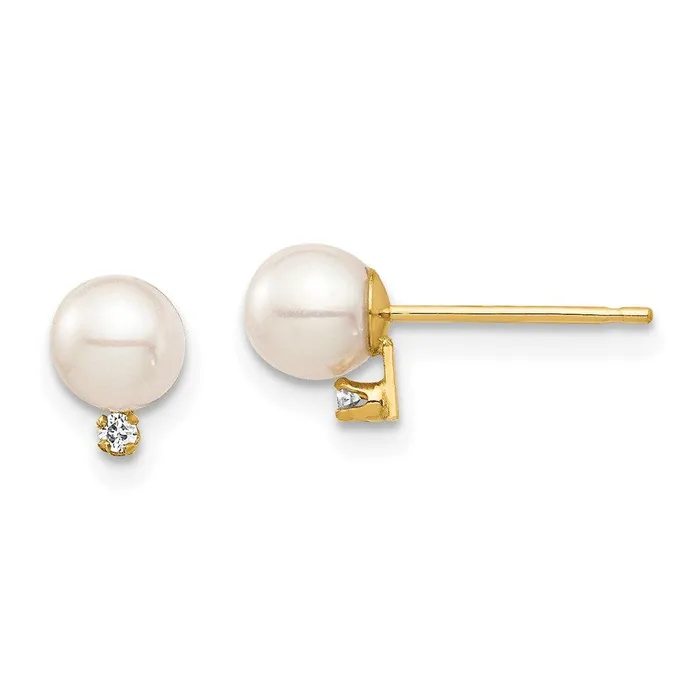 Earrings Madi K Kids 14K 45mm White Round FW Cultured Pearl 02ct Diamond Post Earrings Jewelry Earrings Madi K Kids 14K 45mm White Round FW Cultured Pearl 02ct Diamond Post Earrings Jewelry