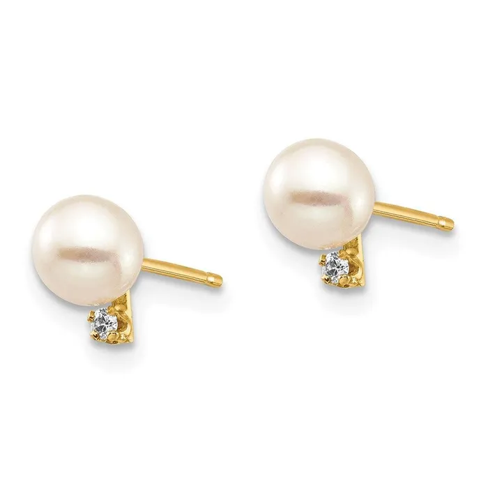 Earrings Madi K Kids 14K 45mm White Round FW Cultured Pearl 02ct Diamond Post Earrings Jewelry Earrings Madi K Kids 14K 45mm White Round FW Cultured Pearl 02ct Diamond Post Earrings Jewelry