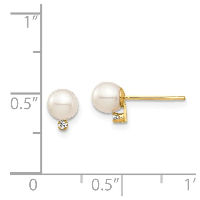 Earrings Madi K Kids 14K 45mm White Round FW Cultured Pearl 02ct Diamond Post Earrings Jewelry Earrings Madi K Kids 14K 45mm White Round FW Cultured Pearl 02ct Diamond Post Earrings Jewelry