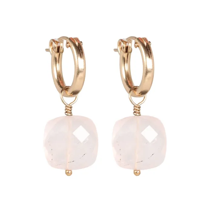 Earrings Rose quartz earrings Earthly Abundance Jewelry