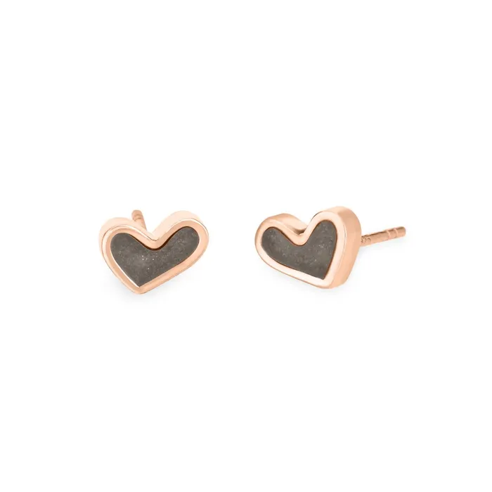 Earrings Signature Heart Stud Cremation Earrings in 14K Rose Gold closebymejewelry Earrings Signature Heart Stud Cremation Earrings in 14K Rose Gold closebymejewelry