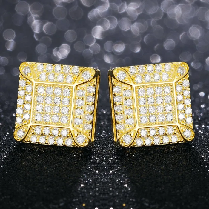 Earrings VVS Jewelry 925 Sterling Silver VVS1 Halo Moissanite Earrings