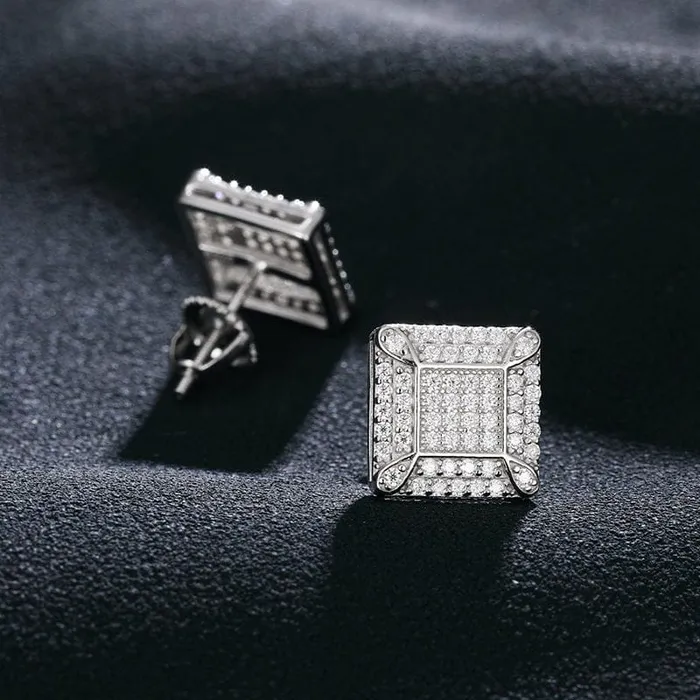 Earrings VVS Jewelry 925 Sterling Silver VVS1 Halo Moissanite Earrings