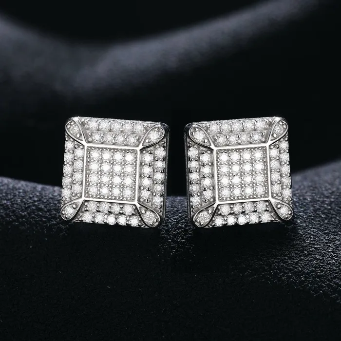 Earrings VVS Jewelry 925 Sterling Silver VVS1 Halo Moissanite Earrings