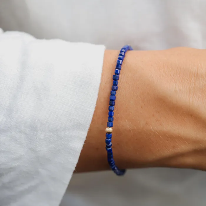 Earthly Abundance Bracelets Lapis Lazuli Cube Bracelet