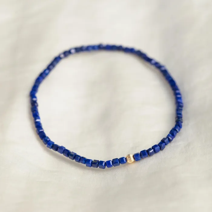 Earthly Abundance Bracelets Lapis Lazuli Cube Bracelet