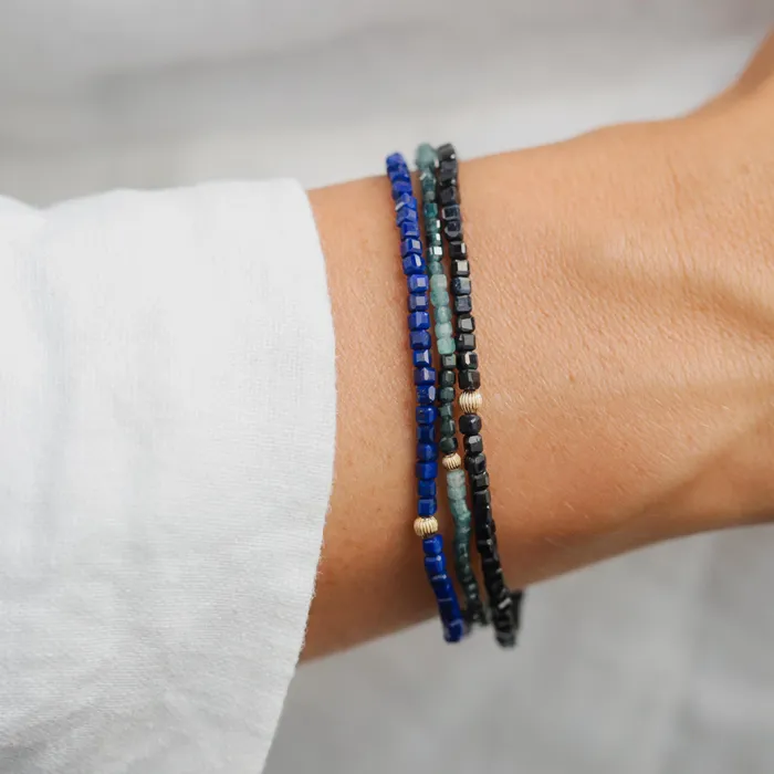 Earthly Abundance Bracelets Lapis Lazuli Cube Bracelet