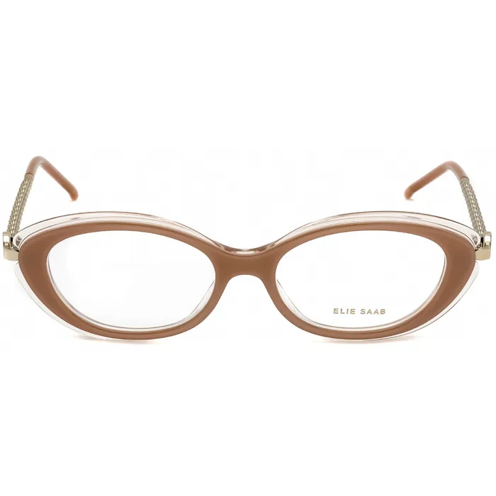 Elie Saab PreStyled Sets Elie Saab Womens Eyeglasses Clear Lens Full Rim NudeGold Frame ES 049 0FIB 00