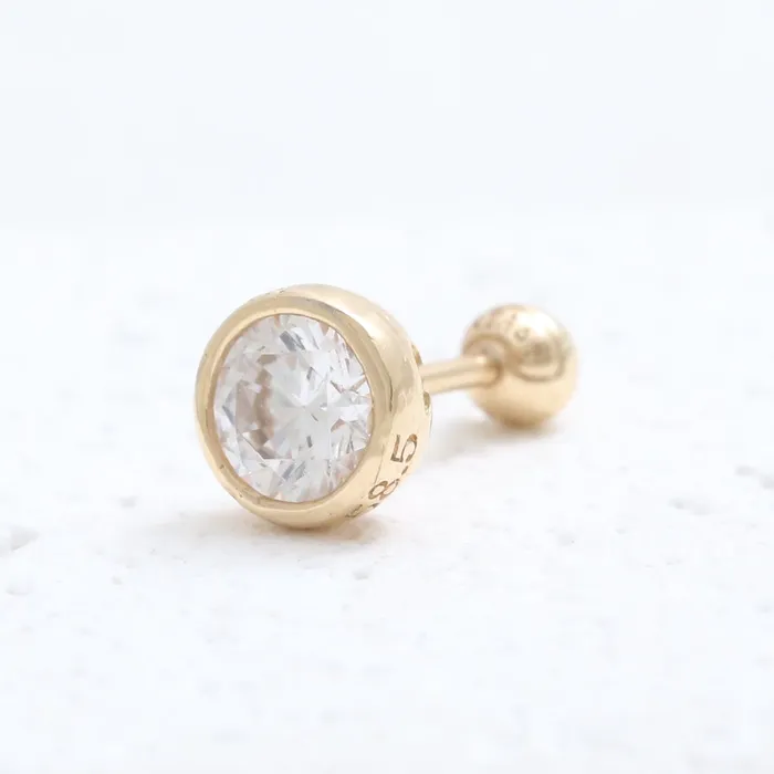 from J Shop Earrings 5mm CZ Bezel Ear Piercing