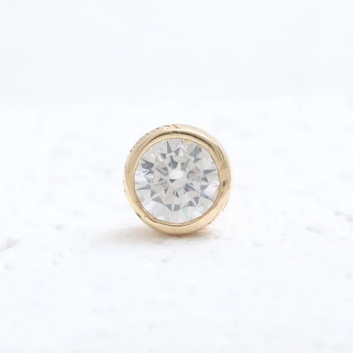 from J Shop Earrings 5mm CZ Bezel Ear Piercing