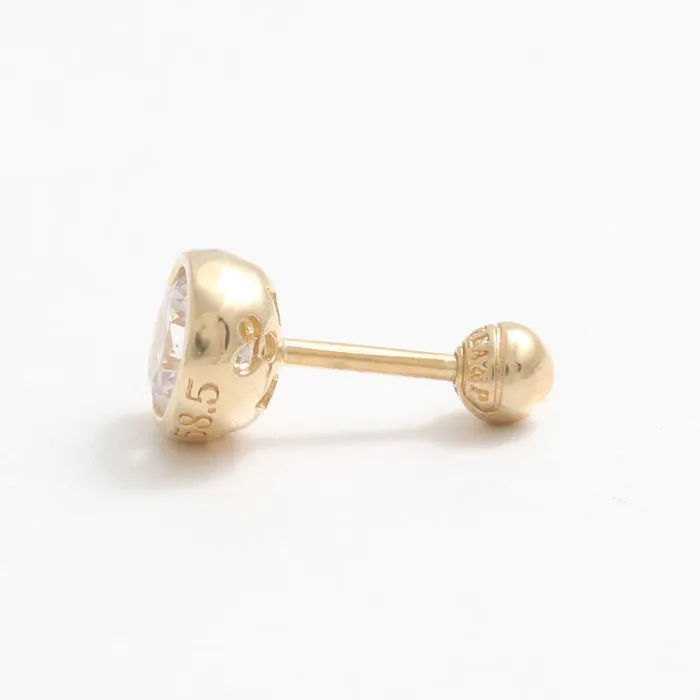 from J Shop Earrings 5mm CZ Bezel Ear Piercing