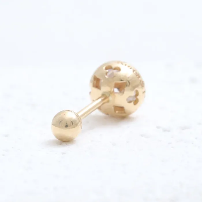 from J Shop Earrings 5mm CZ Bezel Ear Piercing