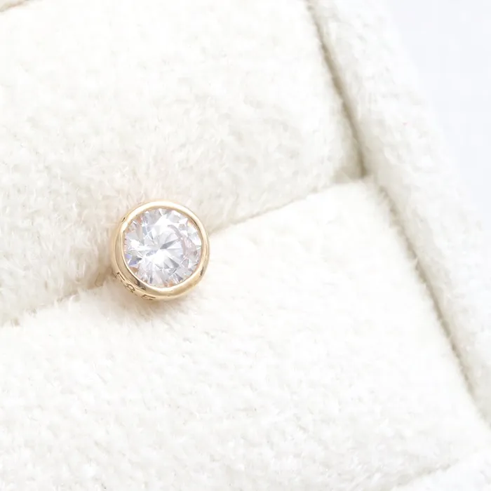 from J Shop Earrings 5mm CZ Bezel Ear Piercing