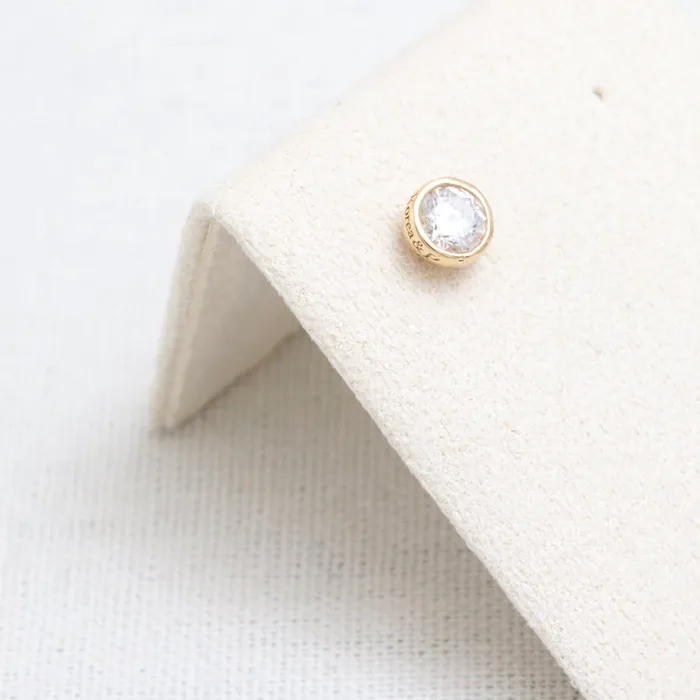 from J Shop Earrings 5mm CZ Bezel Ear Piercing