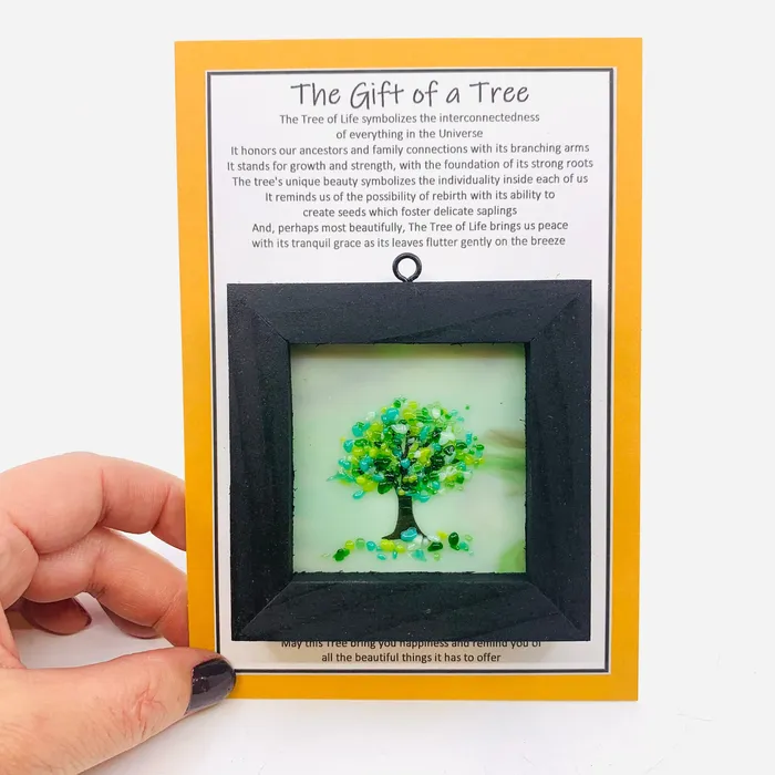 Fused Glass Tree of Life Shadow Box 95 Glimmer Glass Gifts Necklaces