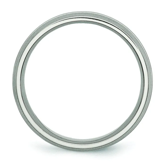 Grooved Mens Titanium Wedding Ring 6mm deBebians Rings