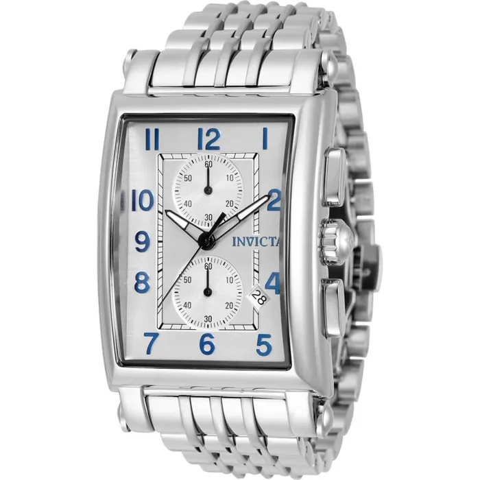 Invicta Bracelets Invicta Mens Watch Cuadro Quartz Chronograph Silver Dial Steel Bracelet 34831 Invicta Bracelets Invicta Mens Watch Cuadro Quartz Chronograph Silver Dial Steel Bracelet 34831
