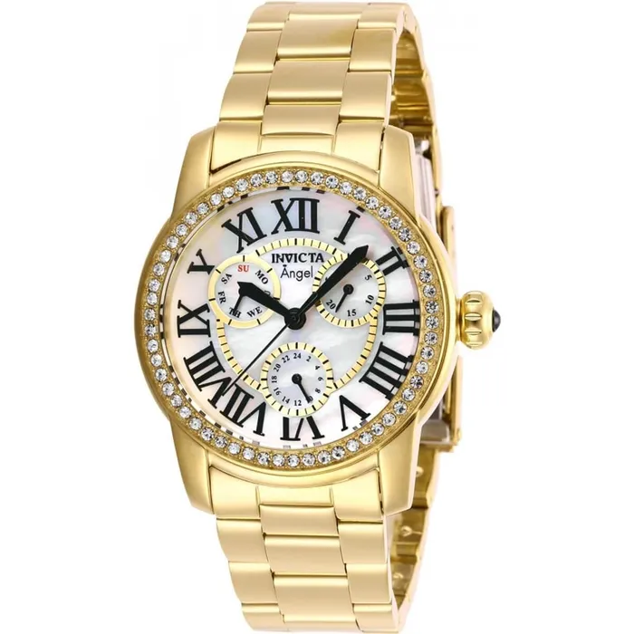 Invicta Bracelets Invicta Womens Quartz Watch Angel White MOP Dial Yellow Gold Bracelet 28472 Invicta Bracelets Invicta Womens Quartz Watch Angel White MOP Dial Yellow Gold Bracelet 28472