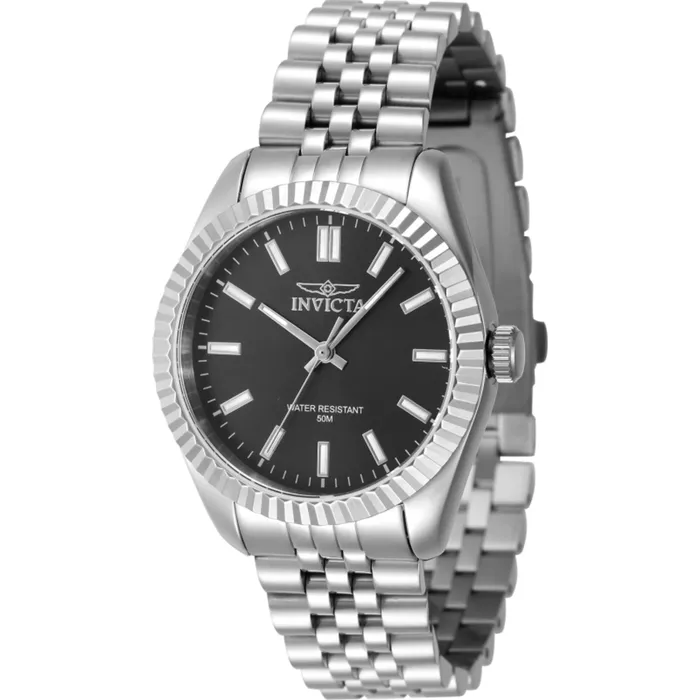 Invicta Bracelets Invicta Womens Watch Specialty Black Dial Silver Steel Bracelet Quartz 47494