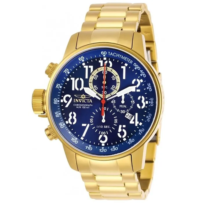 Invicta Invicta Mens Chronograph Watch IForce Blue Dial Yellow Gold Bracelet 28744 Bracelets Invicta Invicta Mens Chronograph Watch IForce Blue Dial Yellow Gold Bracelet 28744 Bracelets