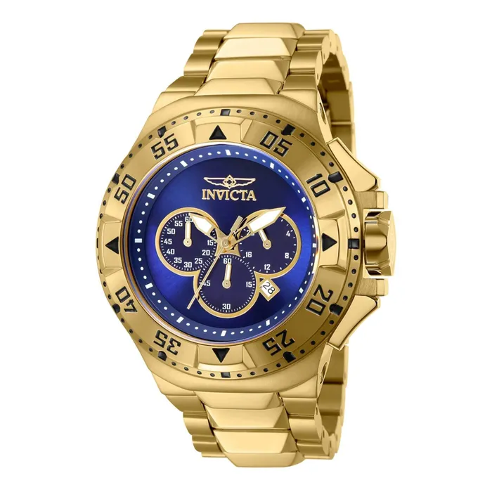 Invicta Invicta Mens Watch Excursion Quartz Chronograph Gold Tone and Blue Dial 43648 Rings Invicta Invicta Mens Watch Excursion Quartz Chronograph Gold Tone and Blue Dial 43648 Rings