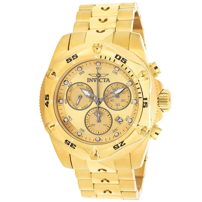 Invicta Mens Chronograph Watch Pro Diver Yellow Gold Plated Bracelet 31607 Invicta Bracelets Invicta Mens Chronograph Watch Pro Diver Yellow Gold Plated Bracelet 31607 Invicta Bracelets