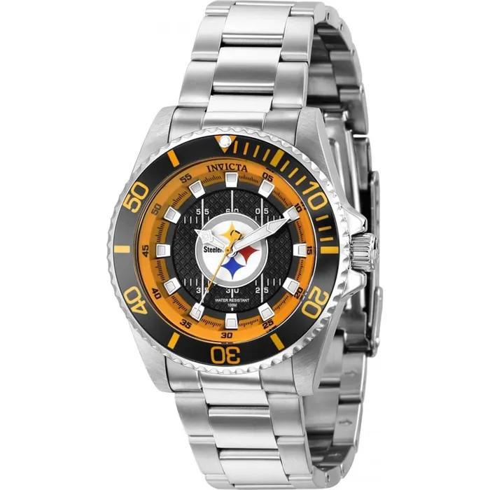 Invicta Watches Invicta Womens Quartz Watch NFL Pittsburgh Steelers Rotating Bezel Steel 36950 Invicta Watches Invicta Womens Quartz Watch NFL Pittsburgh Steelers Rotating Bezel Steel 36950