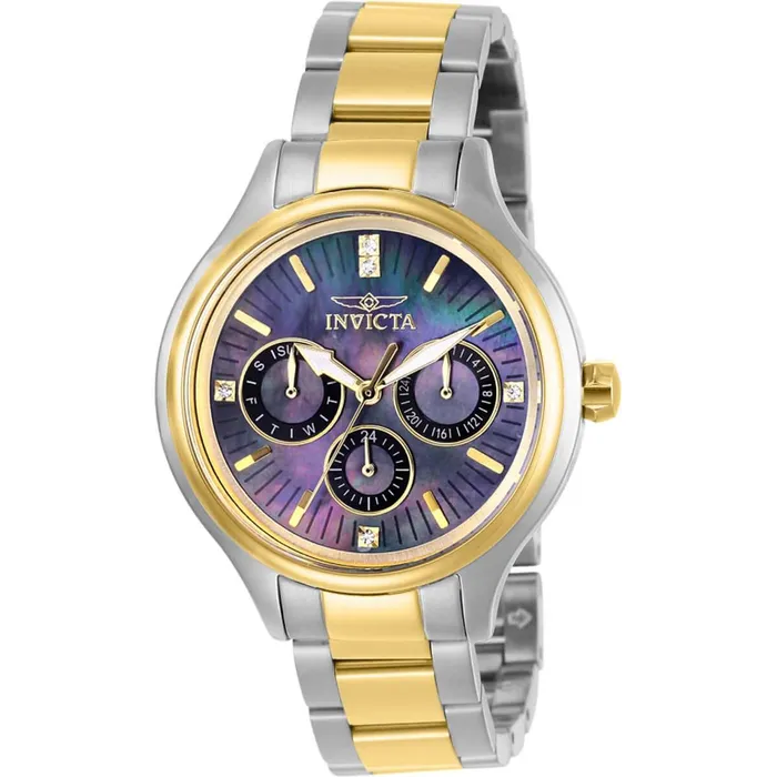 Invicta Womens Quartz Watch Angel Black MOP Dial Two Tone Bracelet 28737 Invicta Bracelets Invicta Womens Quartz Watch Angel Black MOP Dial Two Tone Bracelet 28737 Invicta Bracelets