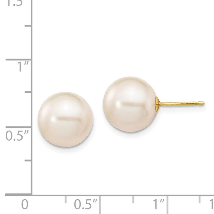 Jewelry Earrings 14k 1011mm White Round Freshwater Cultured Pearl Stud Post Earrings Jewelry Earrings 14k 1011mm White Round Freshwater Cultured Pearl Stud Post Earrings