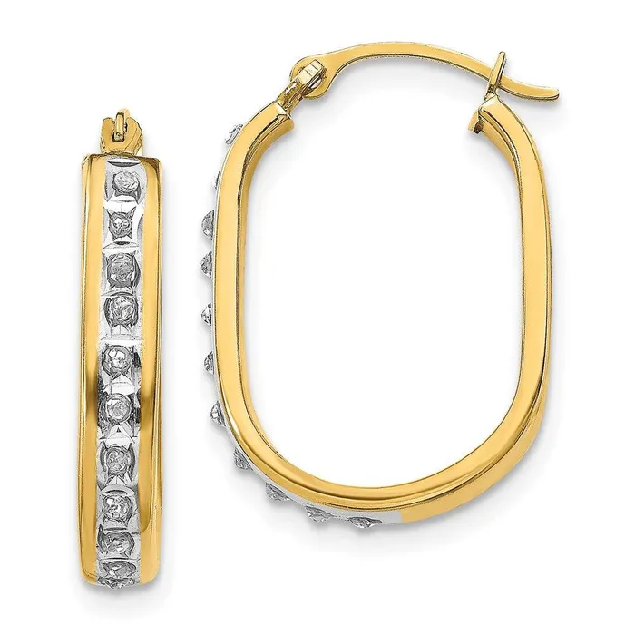 Jewelry Earrings 14k Diamond Fascination Squared Hinged Hoop Earrings