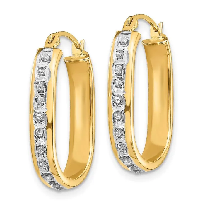 Jewelry Earrings 14k Diamond Fascination Squared Hinged Hoop Earrings Jewelry Earrings 14k Diamond Fascination Squared Hinged Hoop Earrings