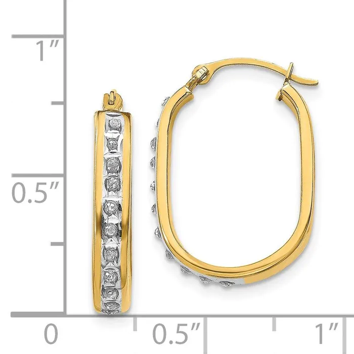 Jewelry Earrings 14k Diamond Fascination Squared Hinged Hoop Earrings Jewelry Earrings 14k Diamond Fascination Squared Hinged Hoop Earrings