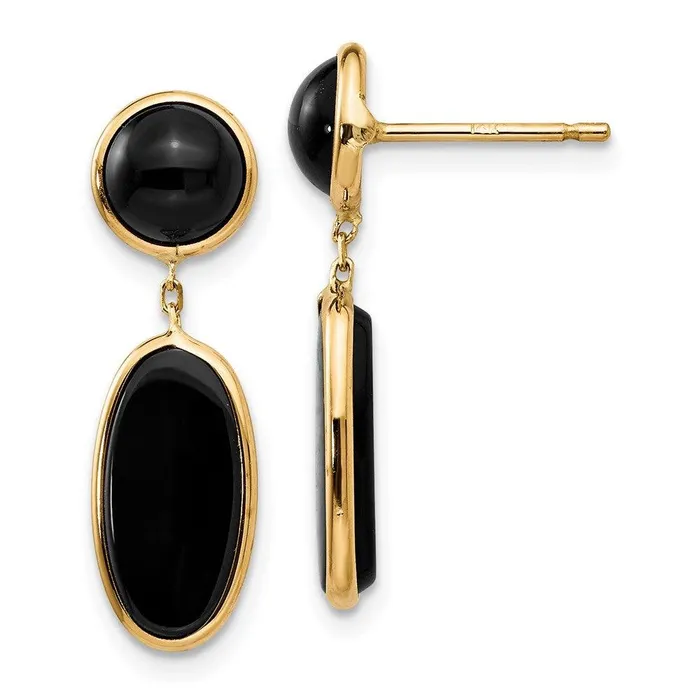 Jewelry Earrings 14k Onyx Oval Dangle Post Earrings