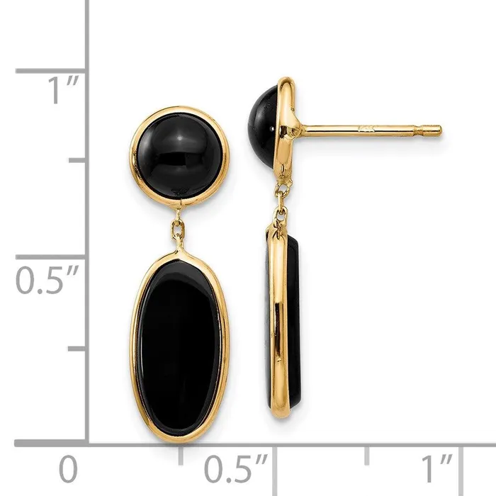Jewelry Earrings 14k Onyx Oval Dangle Post Earrings Jewelry Earrings 14k Onyx Oval Dangle Post Earrings
