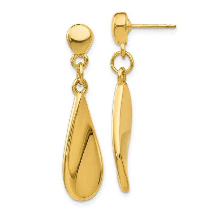 Jewelry Earrings 14k Tear Drop Dangle Post Earrings