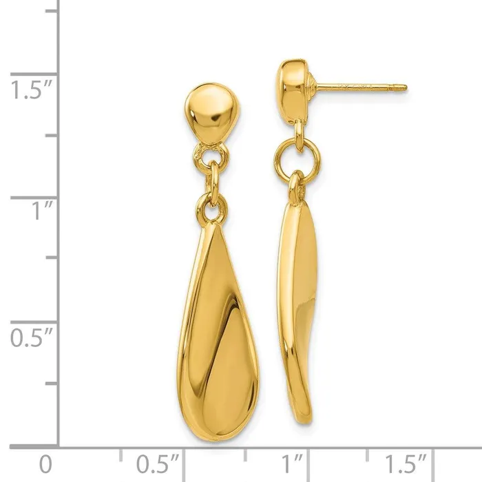 Jewelry Earrings 14k Tear Drop Dangle Post Earrings Jewelry Earrings 14k Tear Drop Dangle Post Earrings