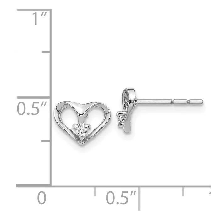 Jewelry Earrings 14k White Gold AA Diamond Heart Post Earrings Jewelry Earrings 14k White Gold AA Diamond Heart Post Earrings
