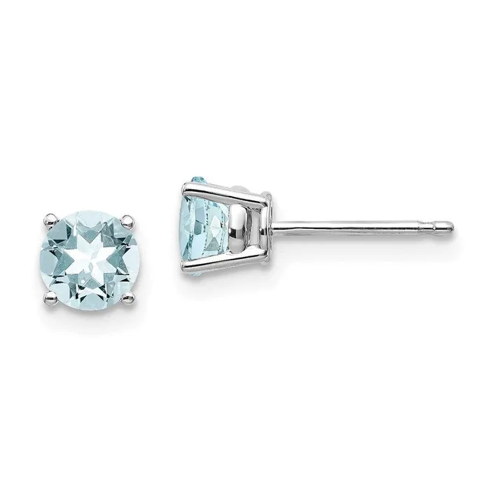 Jewelry Earrings 14k White Gold Aquamarine Earrings
