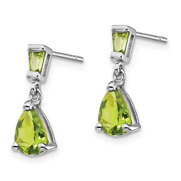 Jewelry Earrings 14k White Gold Peridot Dangle Post Earrings Jewelry Earrings 14k White Gold Peridot Dangle Post Earrings