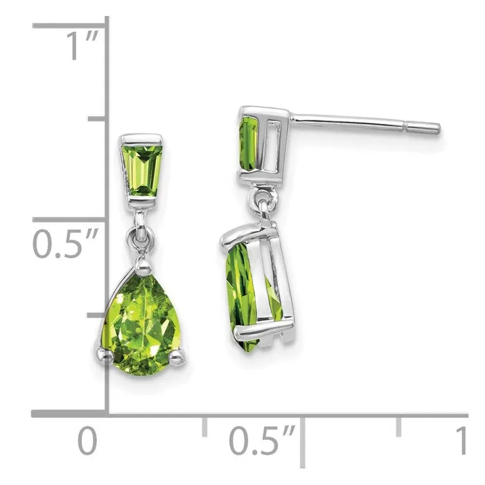 Jewelry Earrings 14k White Gold Peridot Dangle Post Earrings Jewelry Earrings 14k White Gold Peridot Dangle Post Earrings