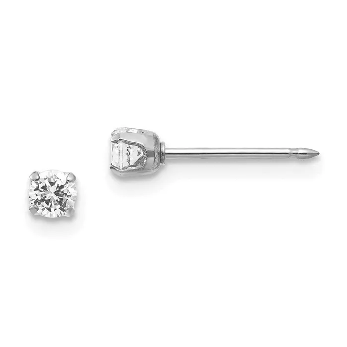 Jewelry Earrings Inverness 14k White Gold 3mm CZ Post Earrings