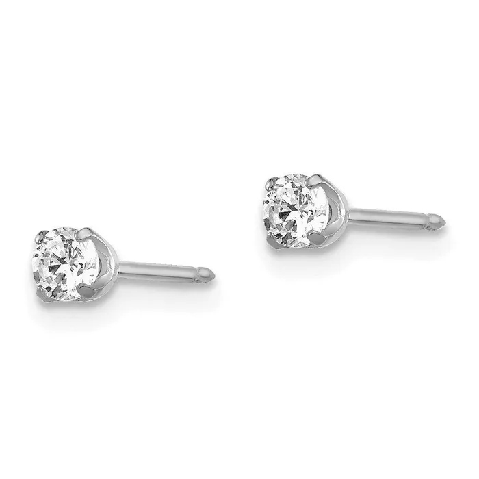 Jewelry Earrings Inverness 14k White Gold 3mm CZ Post Earrings Jewelry Earrings Inverness 14k White Gold 3mm CZ Post Earrings