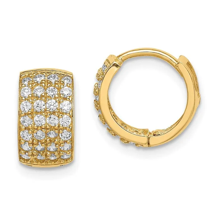 Jewelry Earrings Madi K Kids 14k CZ Hinged Hoop Earrings